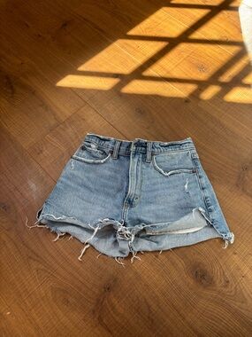Abercrombie & Fitch Light Blue Distressed Jean Shorts